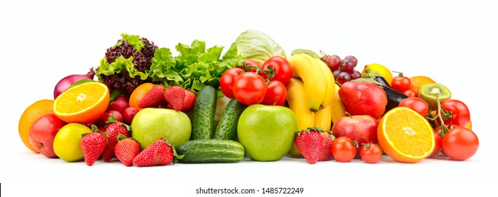 Isolated fresh fruits and vegetables