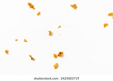 Isolated Fried Chicken Batter Crumbles.