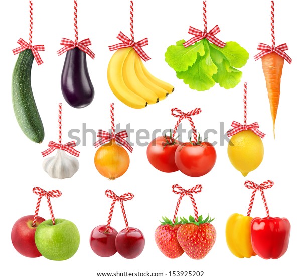 Isolated Fruit Decoration Fruits Vegetables Christmas Stock Photo