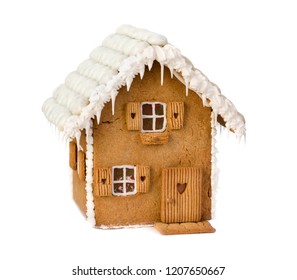 Isolated Gingerbread House On A White Background