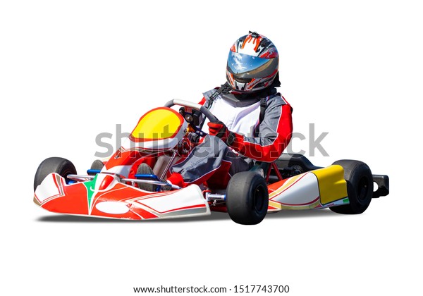 Isolated Go Kart Racer On White Stock Photo (Edit Now) 1517743700