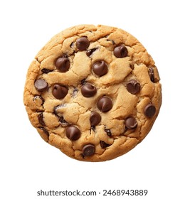 Isolated golden plump chocolate chip cookie on white background - Powered by Shutterstock