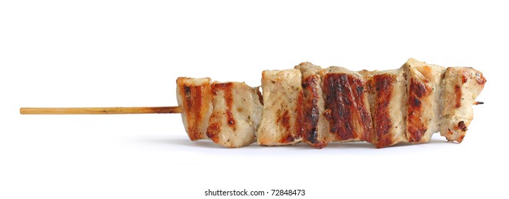 Isolated Greek Souvlaki On White