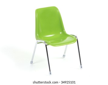 An Isolated Green Chair On White