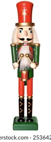 Isolated green nutcracker drummer side view