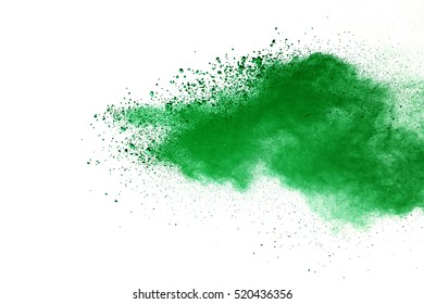 Isolated Green Powder On A White Background