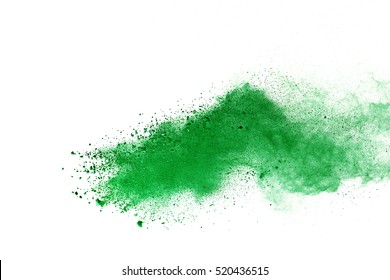 Isolated Green Powder On A White Background