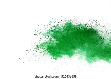 Isolated Green Powder On A White Background