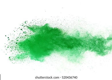 Isolated Green Powder On A White Background