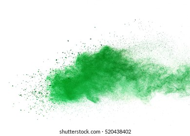 Isolated Green Powder On A White Background