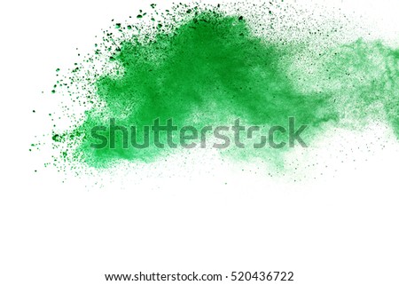 Isolated green powder on a white background