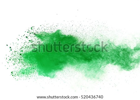 Isolated green powder on a white background