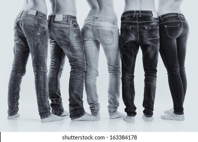 Isolated Group Young Men Women Jeans Stock Photo 163384178 | Shutterstock