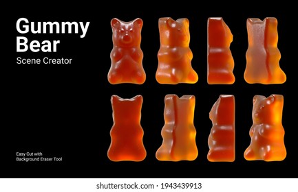 Isolated Gummy Bear Scene Creator