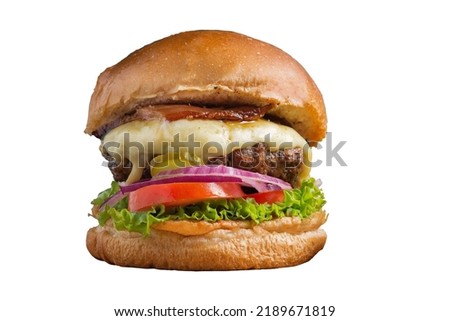 isolated hamburger in white background
