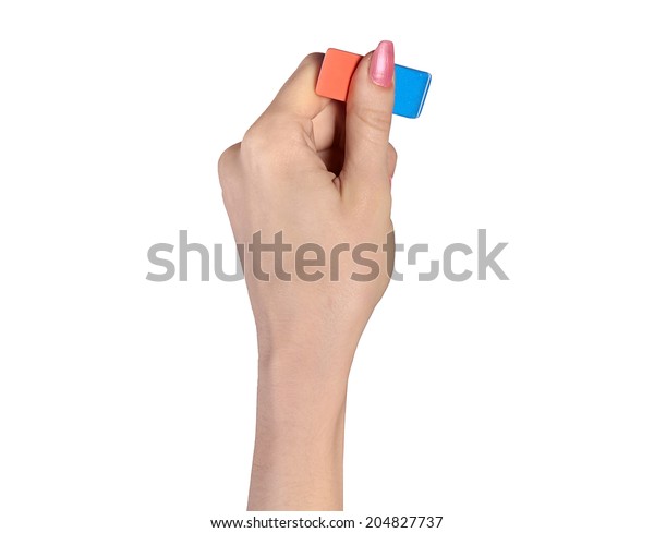 Isolated Hand Eraser On White Stock Photo Edit Now 204827737