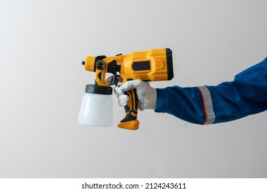 Isolated Hand Holding A Spray Paint Gun, Template Mockup