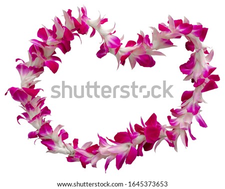 Isolated Hawaiian Welcome Lei Necklace On A White Background