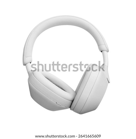 Isolated Headset On White Wireless Background, Modern Ear Lifestyle Design, Technology For Music, Digital Communication And Microphone, DJ Audio Equipment Product Display And Electronic Device Concept
