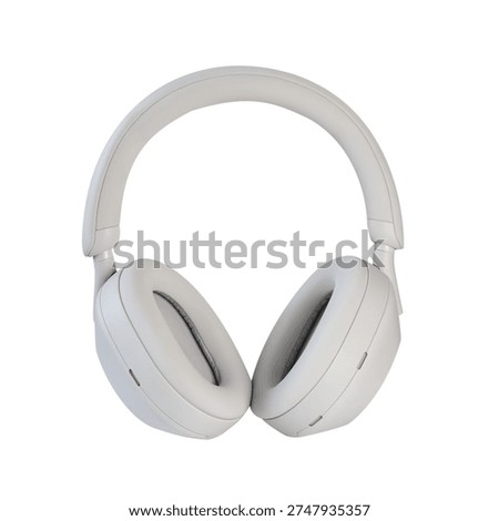 Isolated Headset On White Wireless Background, Modern Ear Lifestyle Design, Technology For Music, Digital Communication And Microphone, DJ Audio Equipment Product Display And Electronic Device Concept