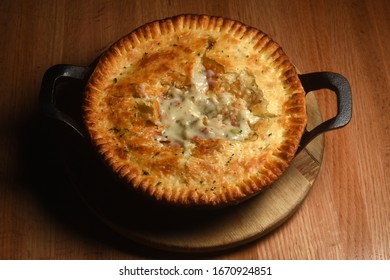 Isolated Horizontal Chicken Pot Pie