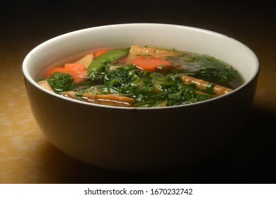 Isolated Horizontal Image Of Vegetable And Tofu Pho