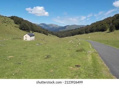 Isolated house in the middle of the meadow