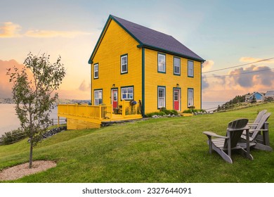 Isolated house on the The battery Peninsula of Newfoundland, Canada