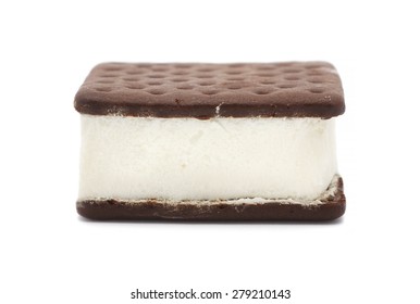 Isolated Ice Cream Sandwich On A White Background.