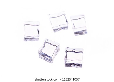 Isolated ice on white background. Isolated ice cubes on white background. - Shutterstock ID 1132541057