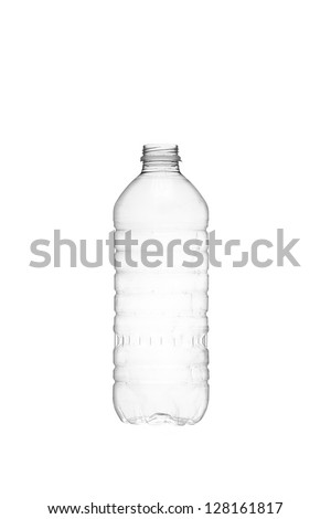 Isolated image of an empty water bottle over a white background