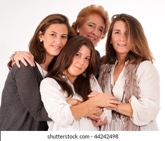 Isolated Image Of Four Women Of Different Generations