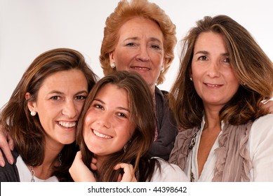 Isolated Image Of Four Women Of Different Generations