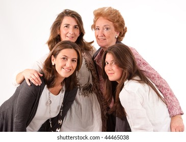 Isolated Image Of Four Women Of Different Generations