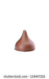 Isolated image of one chocolate kisses over a white background