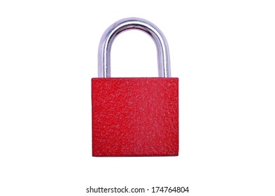 Isolated Image Of A Red Padlock