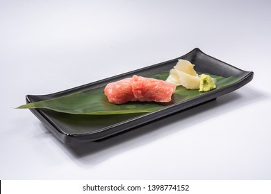 Isolated Japanese A5 Beef Sushi On White Background Set