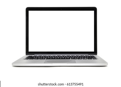 Isolated laptop with empty space on white background - Shutterstock ID 613755491