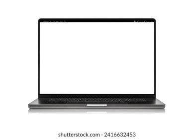 Isolated Laptop or notebook with clipping path , Computer display with blank screen on a transparent background