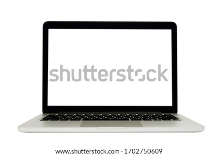 Isolated of laptop on white background.