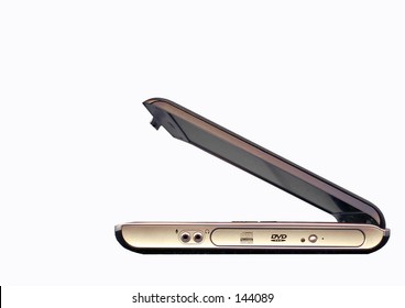 isolated laptop from side