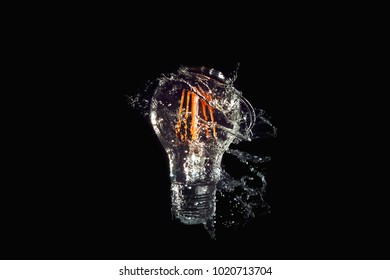 Isolated Led Light Water Splash on black background. - Powered by Shutterstock