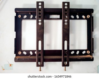 Isolated LED Television Wall Mount Bracket Which Is Black In Color