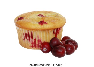 Isolated Lemon Cranberry Muffin