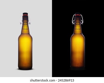Isolated Liter Beer Bottle