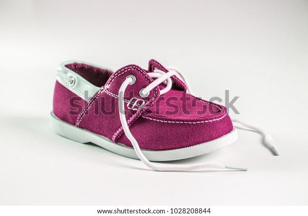 Isolated Magenta Color Shoe Ladies Kids 