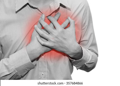 Isolated Man Having Heart Attack Grab Stock Photo 357684866 | Shutterstock