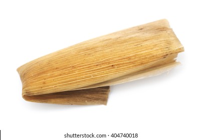 Isolated Mexican Tamale On A White Background.