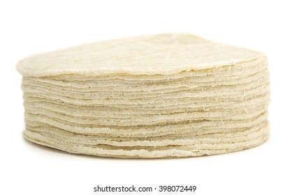 Isolated mexican tortillas on a white background.