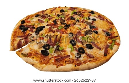 isolated mixed thin crust pizza